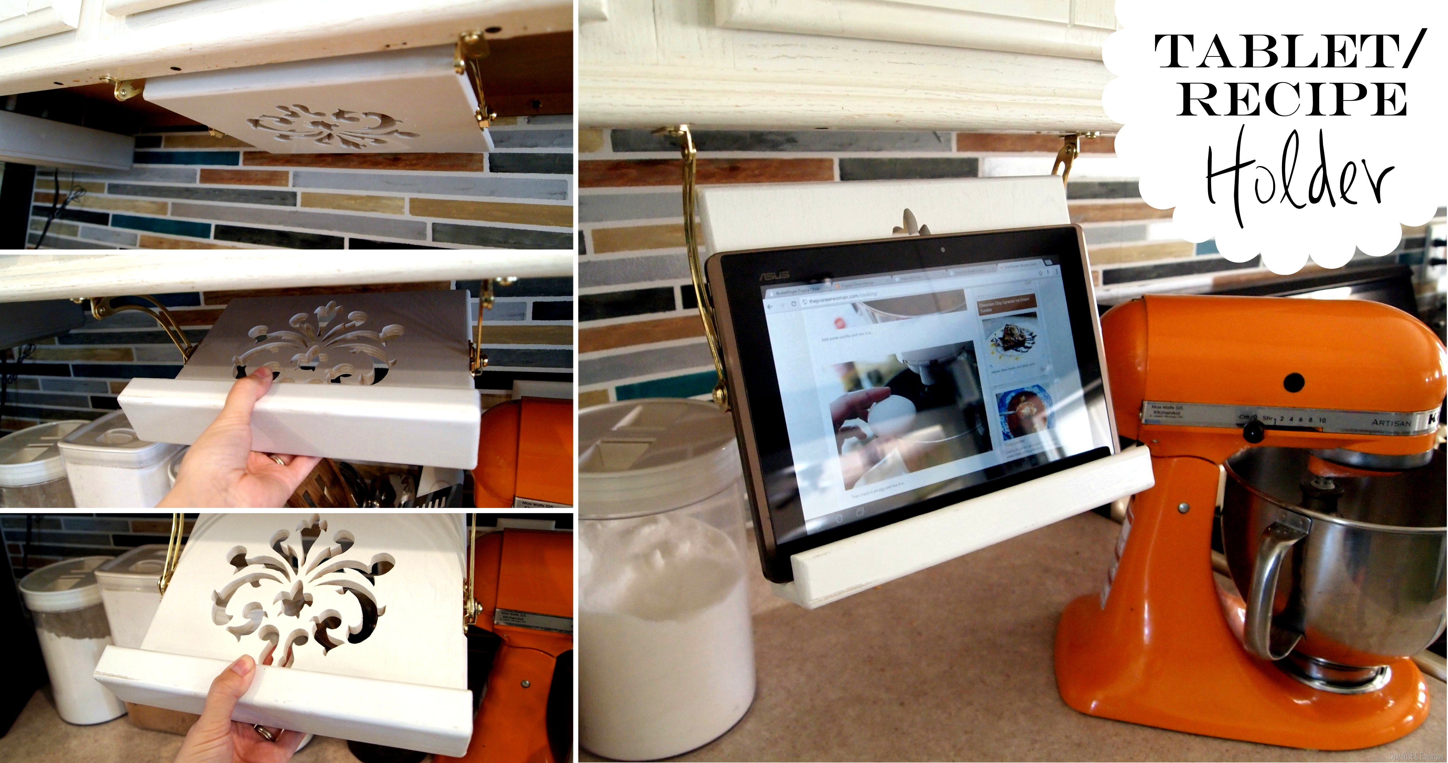 Best ideas about DIY Tablet Holder
. Save or Pin DIY Tablet and Recipe Book Holder for Under Cabinets Now.