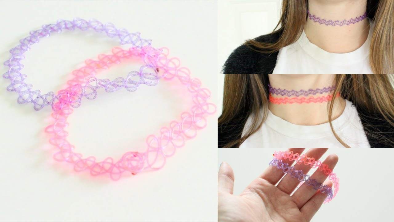 Best ideas about DIY Tattoo Chokers
. Save or Pin DIY 90 s Stretchy Tattoo Choker Necklace Now.