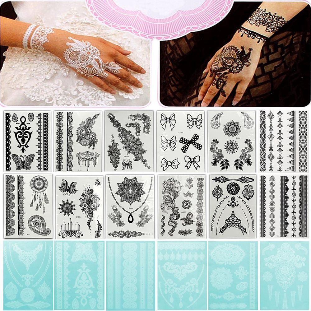 Best ideas about DIY Tattoo Ink
. Save or Pin 1Pcs DIY Design Black White Henna Ink Lace Temporary Flash Now.