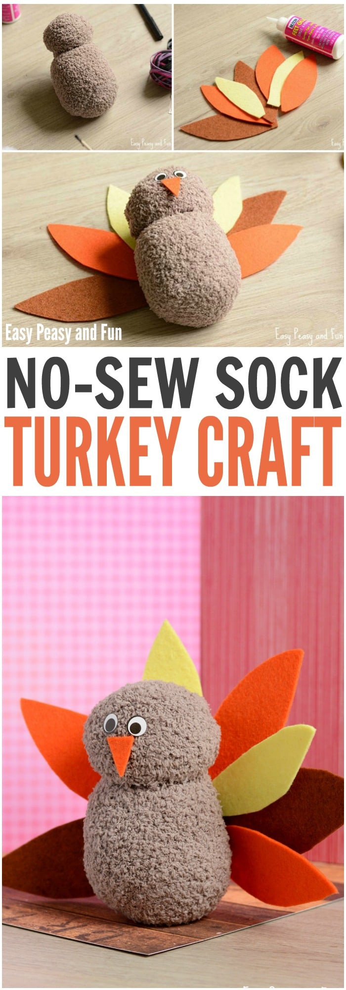Best ideas about DIY Thanksgiving Crafts
. Save or Pin No Sew Sock Turkey Craft Easy Peasy and Fun Now.