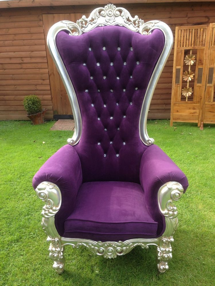 Best ideas about DIY Throne Chair
. Save or Pin Beautiful french style Silver Leaf & Purple Throne Chair Now.