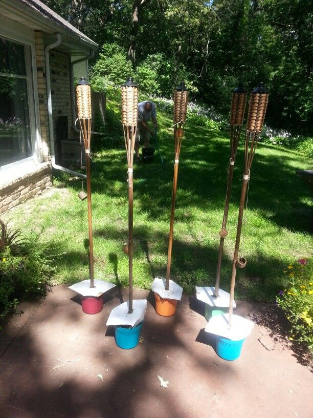 Best ideas about DIY Tiki Torch Stand
. Save or Pin TIKI TORCH CONTAINERS Add concrete to small plastic Now.