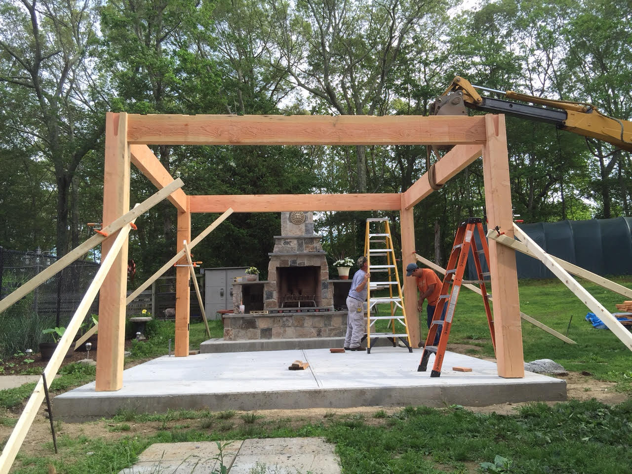 Best ideas about DIY Timber Frame Plans
. Save or Pin Before & After DIY Pergola Kit for Rhode Island Fireplace Now.