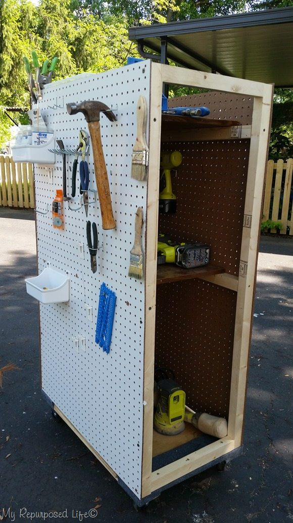 Best ideas about DIY Tool Cart
. Save or Pin Rolling Tool Cart with Pegboard Storage My Repurposed Life Now.