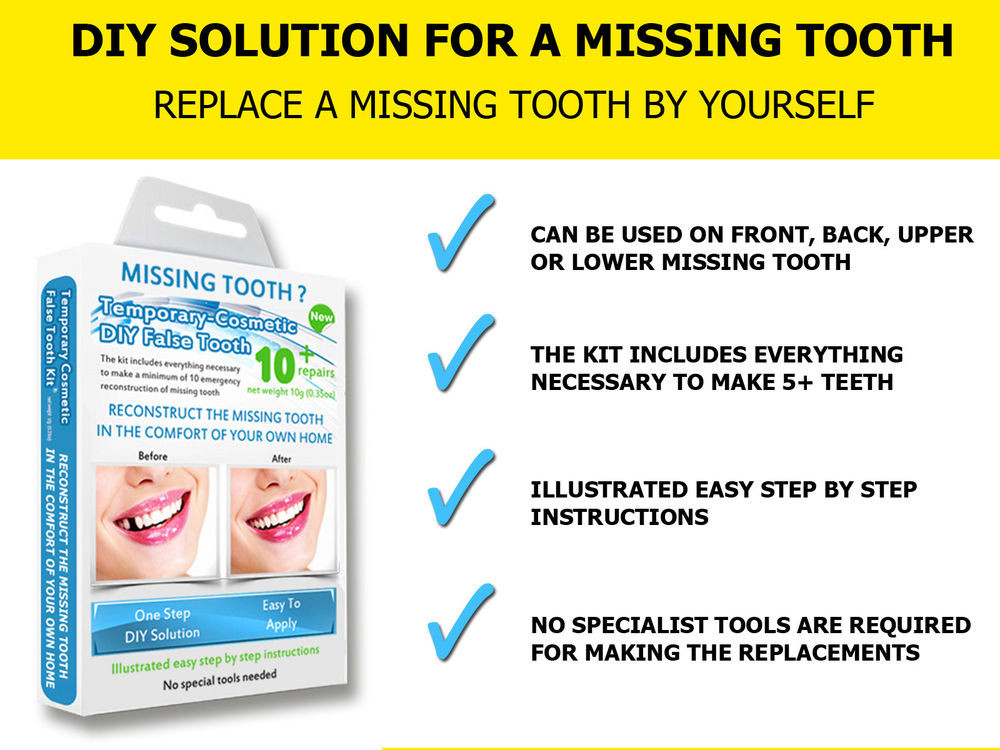 Best ideas about DIY Tooth Filling
. Save or Pin 1x TEMPORARY TOOTH FILLING REPLACEMENT REPAIR TOOTH GAP Now.