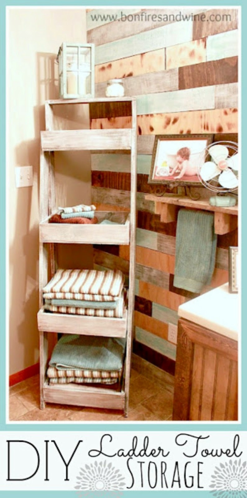 Best ideas about DIY Towel Storage
. Save or Pin Bonfires and Wine DIY Ladder Towel Storage Now.