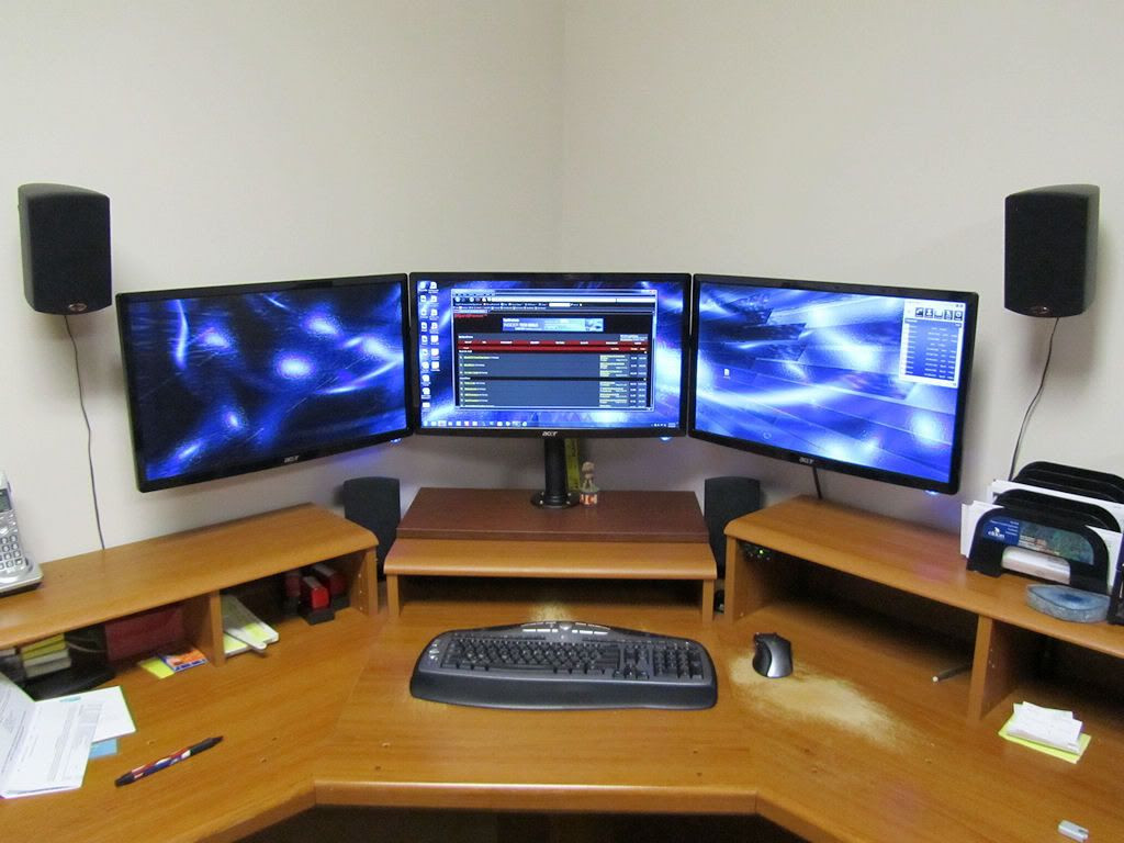 Best ideas about DIY Triple Monitor Stand
. Save or Pin WOW DIY triple monitor stand my take on it [H]ard Now.