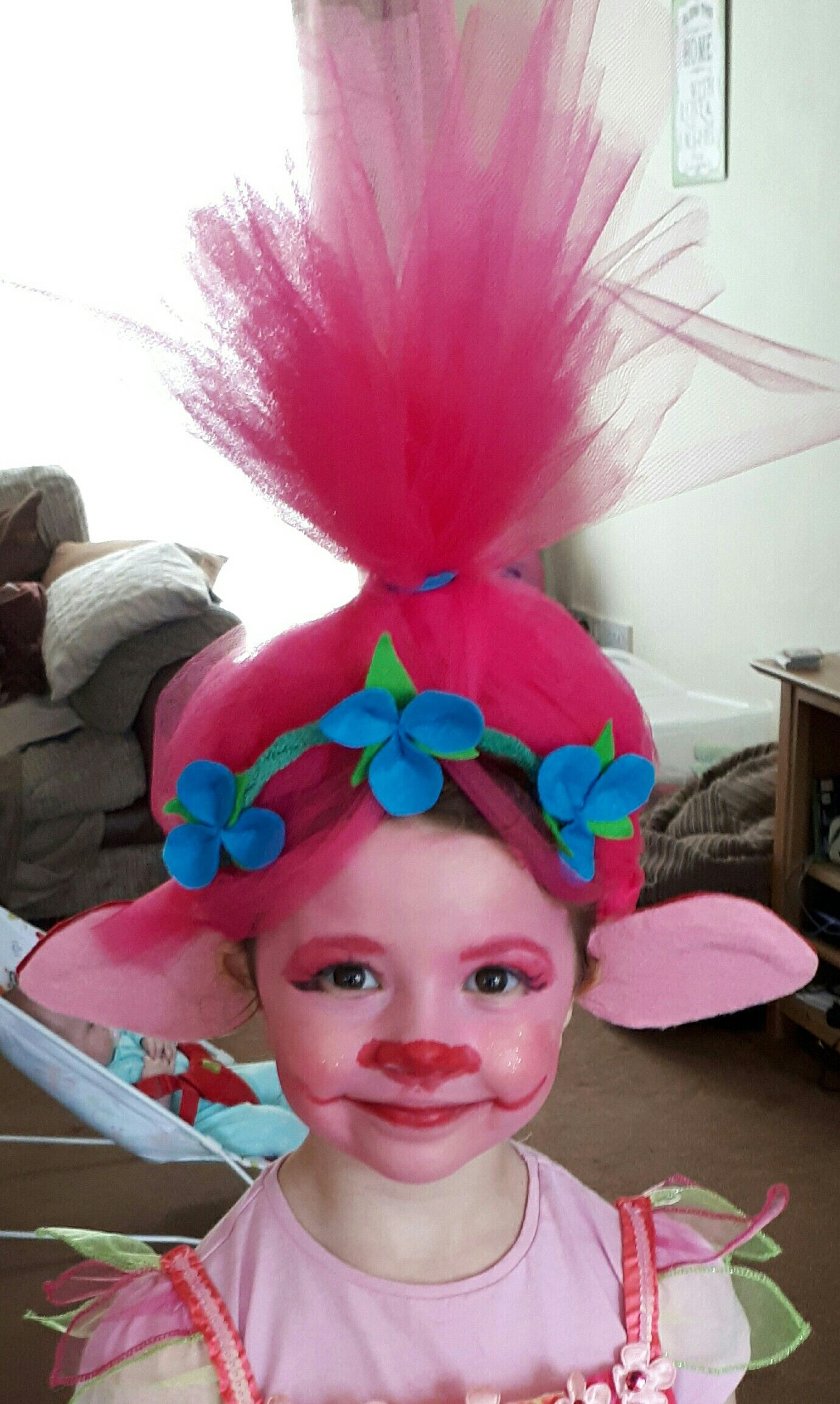 Best ideas about DIY Troll Costume
. Save or Pin DIY Princess Poppy headband and face paint The ears make Now.
