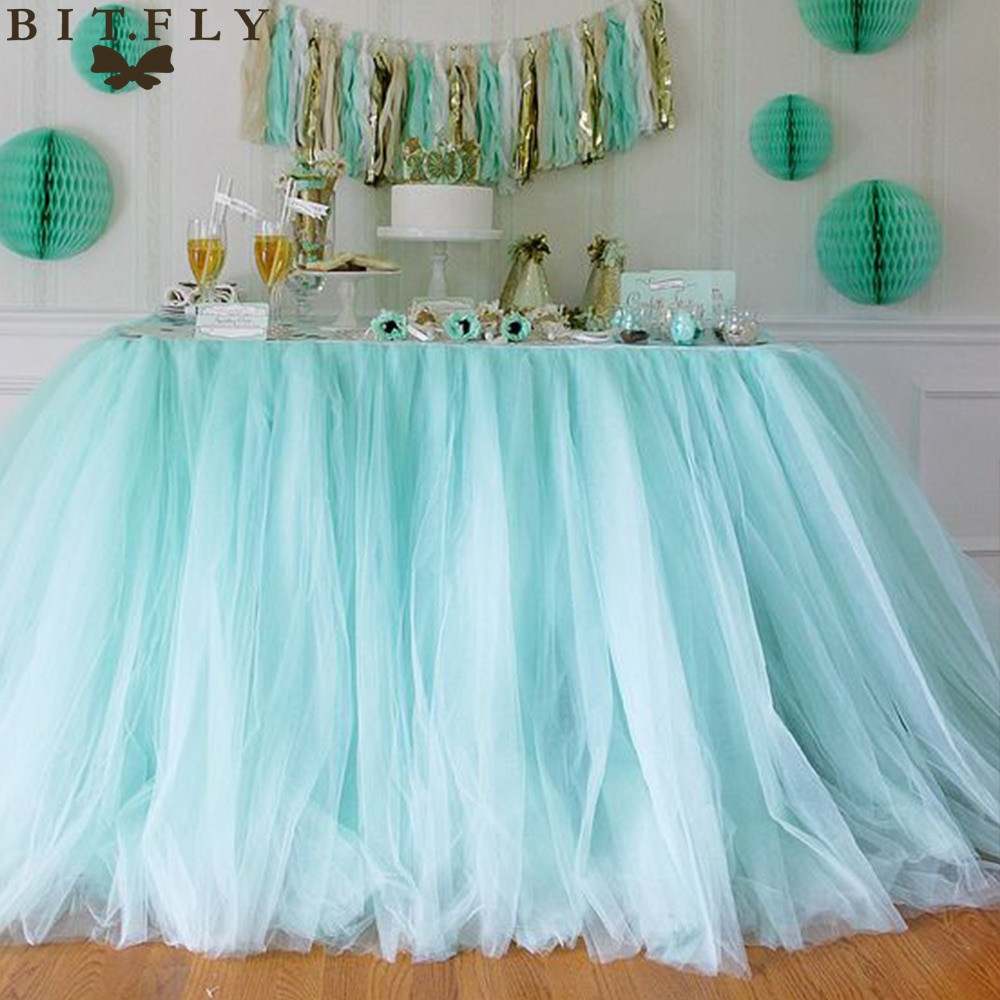 Best ideas about DIY Tutu Table Skirt
. Save or Pin 5pcs 100 80cm DIY Tulle Tutu Table Skirt Table skirting Now.