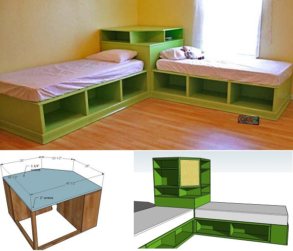 Best ideas about DIY Twin Beds With Storage
. Save or Pin Twin Corner Beds With Storage plan Now.