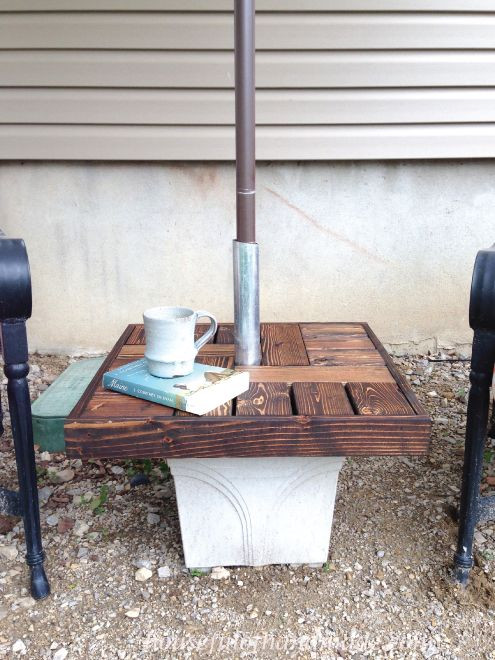 Best ideas about DIY Umbrella Stands
. Save or Pin DIY Umbrella Stand With Side Table Now.
