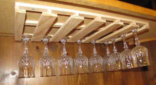 Best ideas about DIY Under Cabinet Wine Glass Rack
. Save or Pin 24 wine glass stemware wood holder rack under cabinet bar Now.