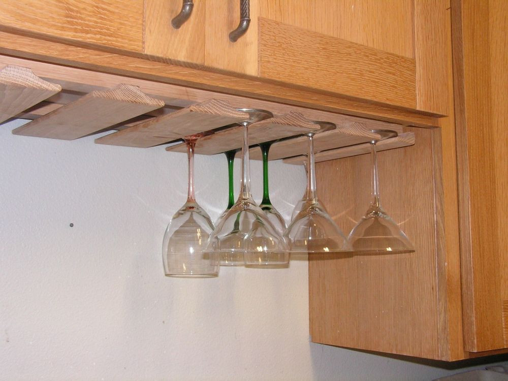 Best ideas about DIY Under Cabinet Wine Glass Rack
. Save or Pin Wine glass racks Stemware holder kitchen bar oak wood new Now.