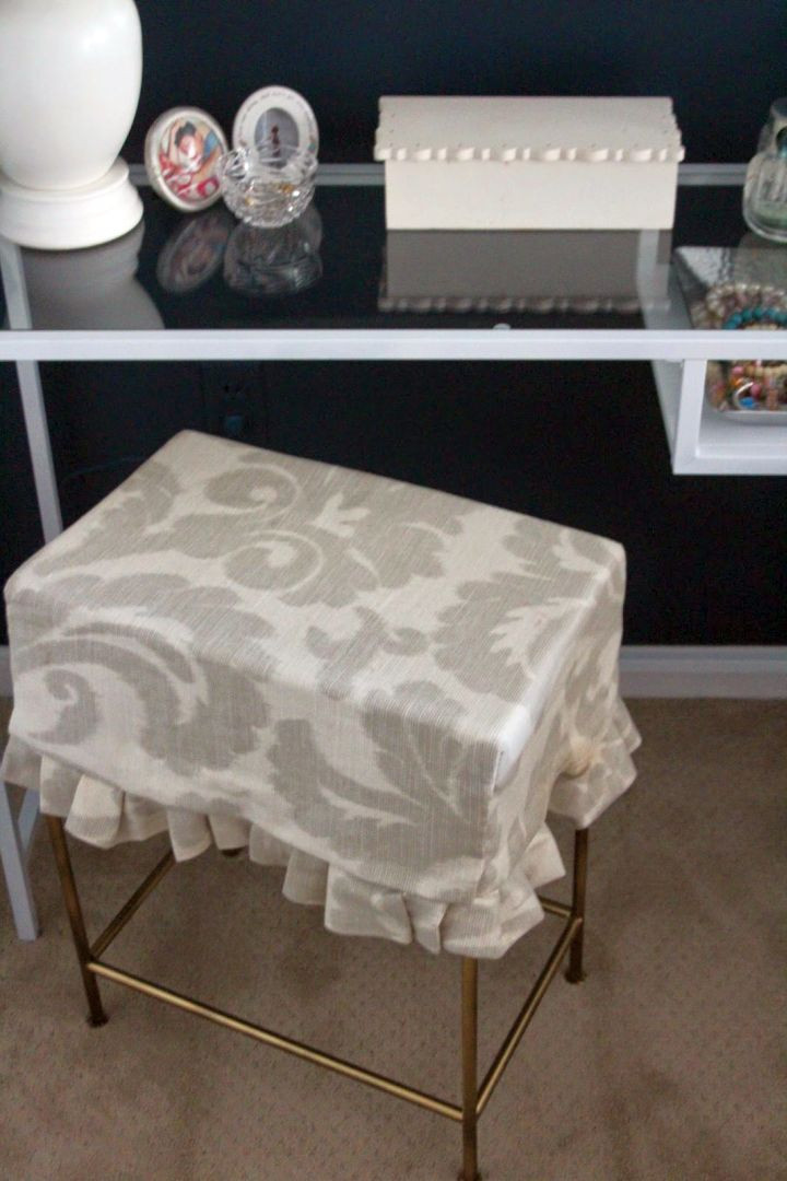 Best ideas about DIY Vanity Chair
. Save or Pin easy DIY kirted vanity stool Now.