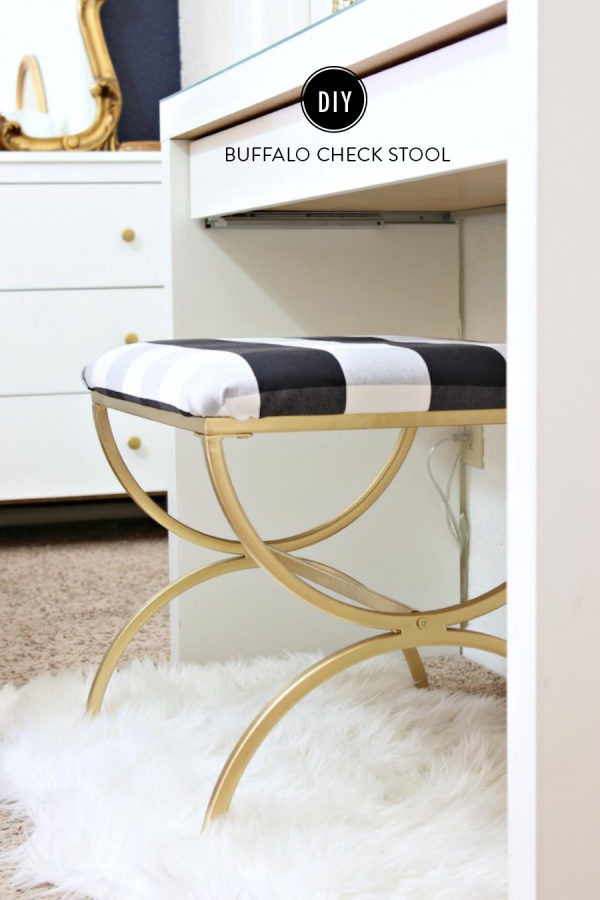 Best ideas about DIY Vanity Chair
. Save or Pin DIY Buffalo Check Vanity Stool Style Me Pretty Living Now.