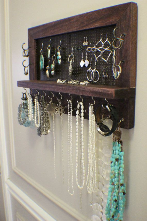 Best ideas about DIY Wall Mounted Jewelry Organizer
. Save or Pin Cherry Stained Wall Mounted Jewelry Organizer Wall Now.