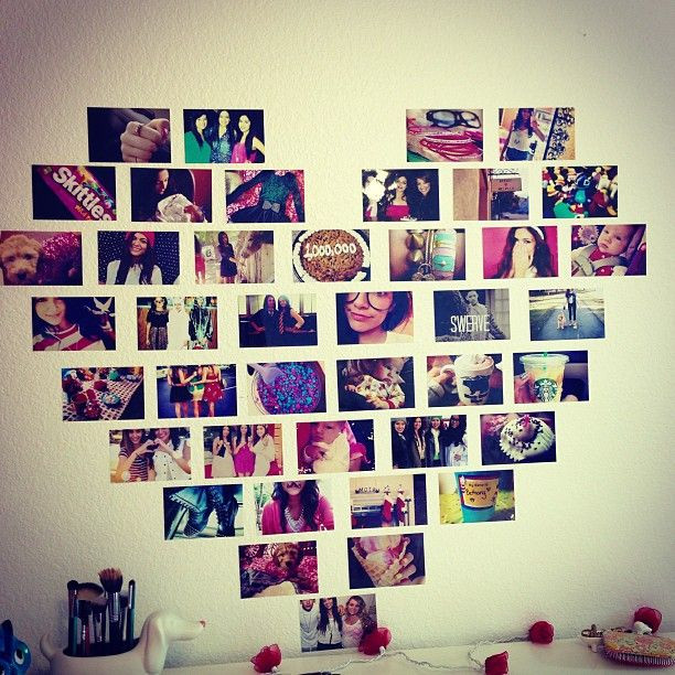 Best ideas about DIY Wall Picture Collage
. Save or Pin DIY heart collage for your wall great for my room and now Now.