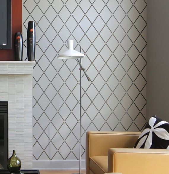 Best ideas about DIY Wall Stenciling
. Save or Pin Wall Stencil Harlequin Trellis reusable stencils for walls Now.