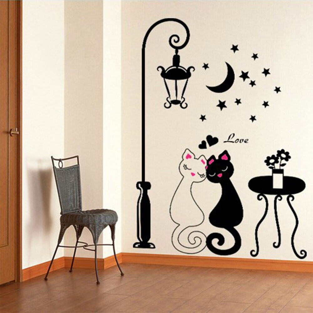Best ideas about DIY Wall Stickers
. Save or Pin DIY Black Couple Cat Removable Wall Decal Stickers Art Now.