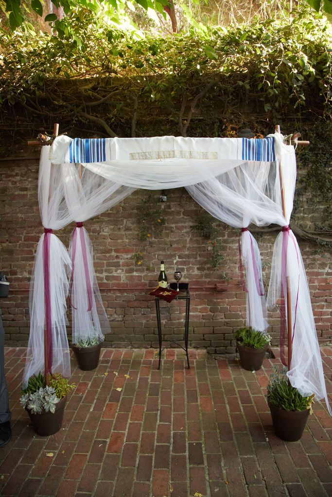 Best ideas about DIY Wedding Canopy
. Save or Pin PVC Pipe and Potted Plant Chuppah Frame Now.