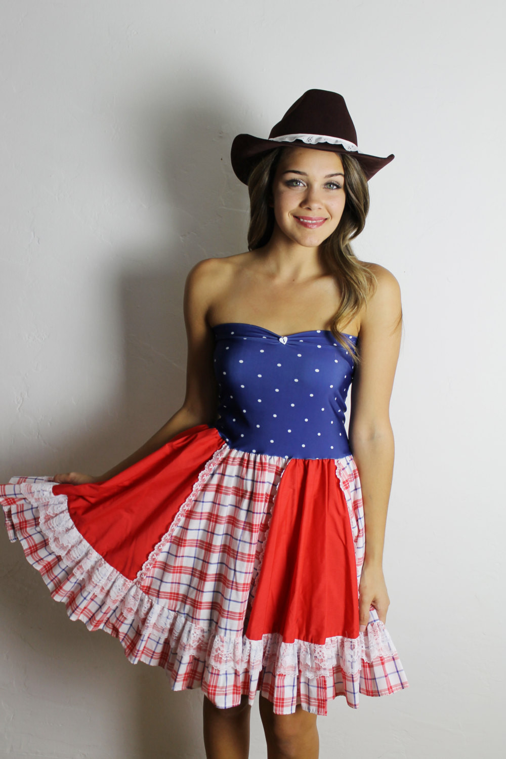 Best ideas about DIY Western Costume
. Save or Pin COW GIRL Country Diy Red White Blue RUFFLE Baby Doll Dress Bow Now.