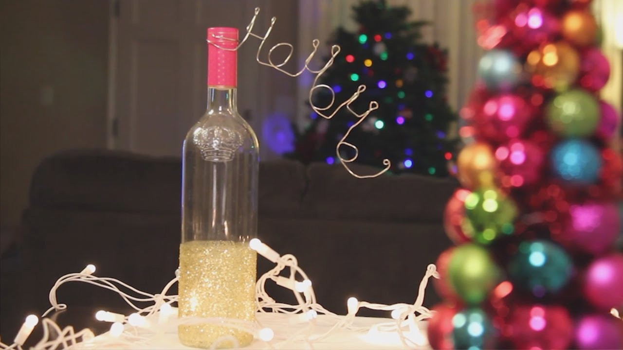 Best ideas about DIY Wine Bottle Decorations
. Save or Pin Christmas Glitter Wine Bottle Decoration ♥ DIY Now.