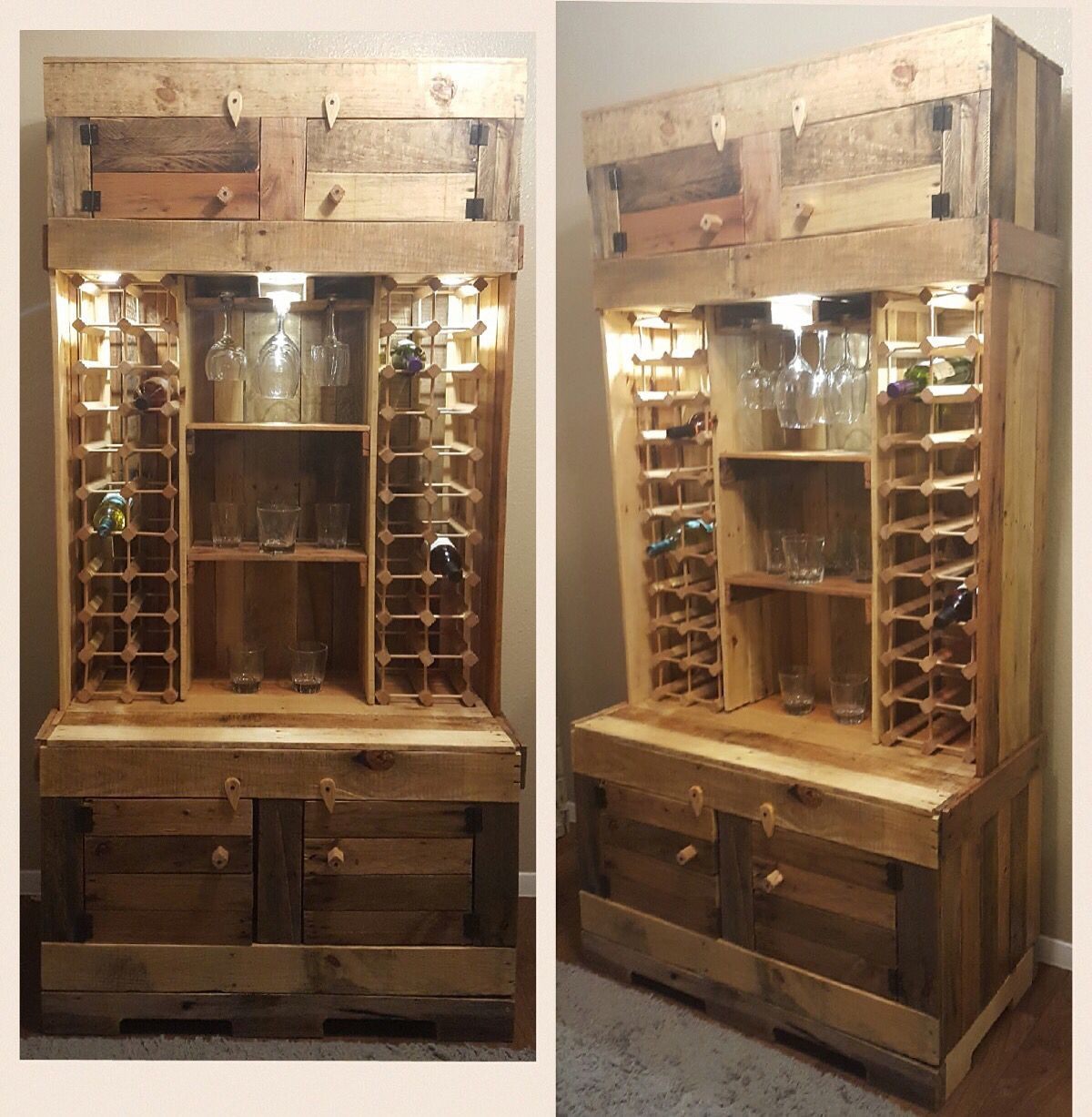 Best ideas about DIY Wine Cabinets
. Save or Pin DIY Rustic Wine and Liquor Cabinet with recessed lighting Now.