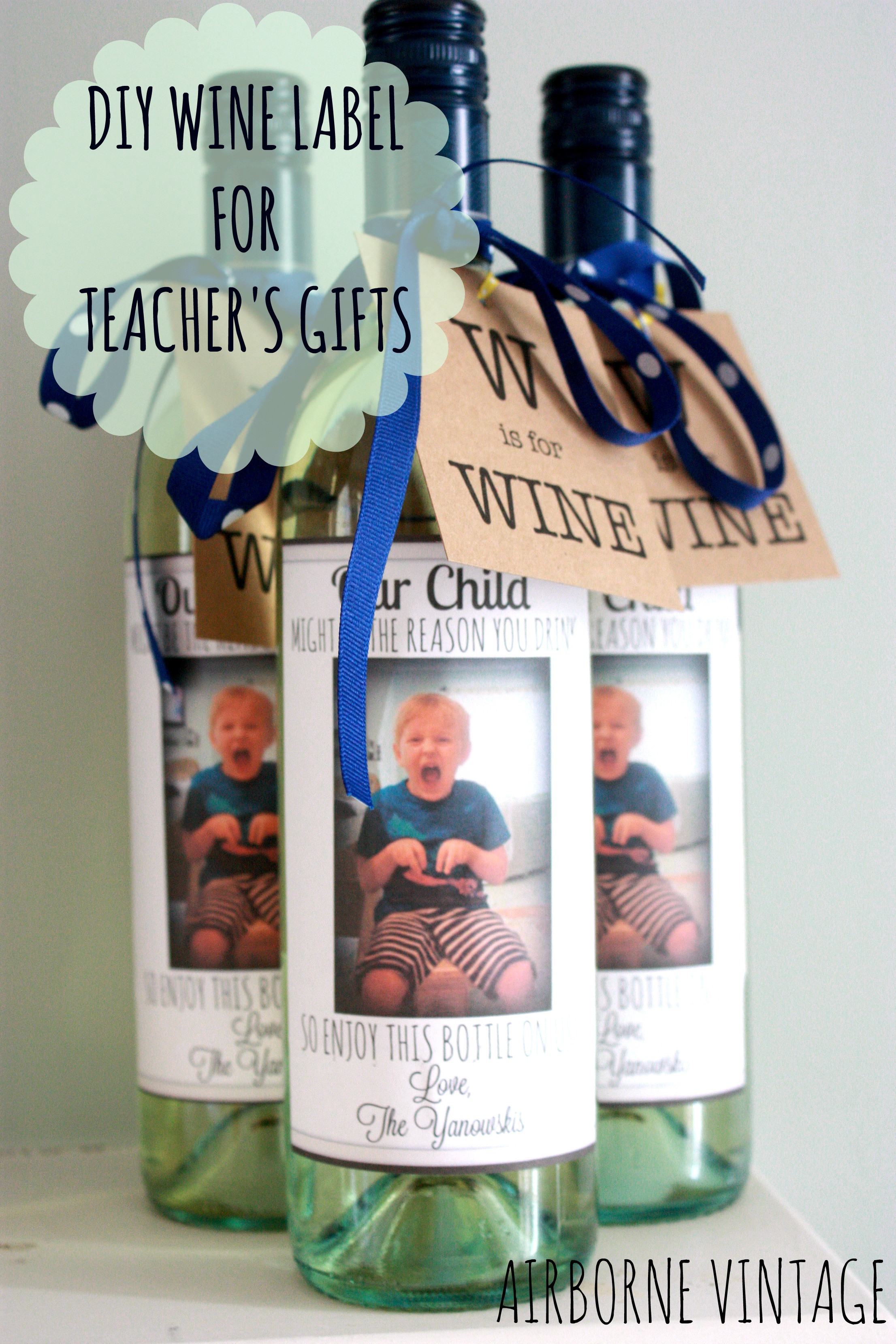 Best ideas about DIY Wine Labels
. Save or Pin DIY Wine Bottle Label & Flash Card Gift Tag for Teacher’s Now.