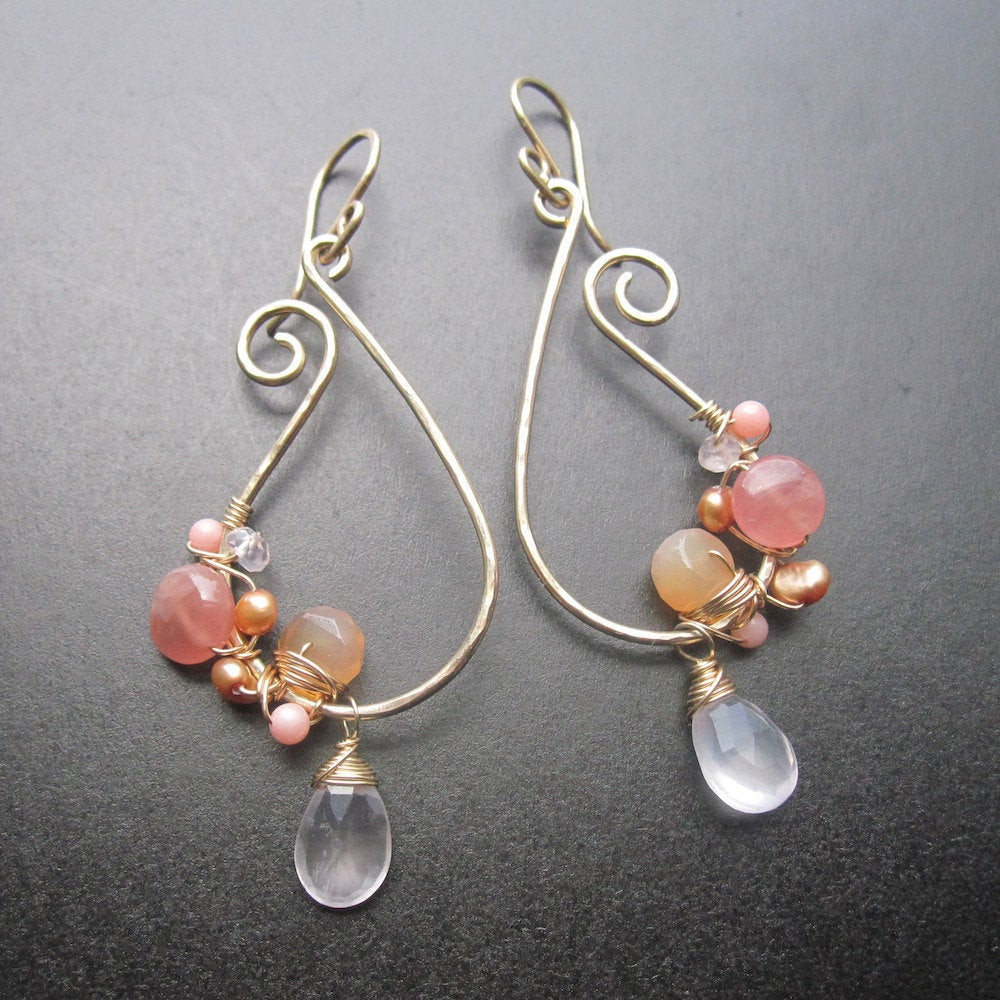 Best ideas about DIY Wire Jewelry
. Save or Pin Shades of Peach Paisley Asymmetrical Earrings PEACH DREAM Now.