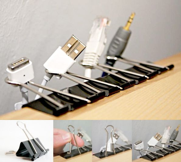 Best ideas about DIY Wire Organizer
. Save or Pin DIY Binder clips cable organiser i ♡ my blog Now.