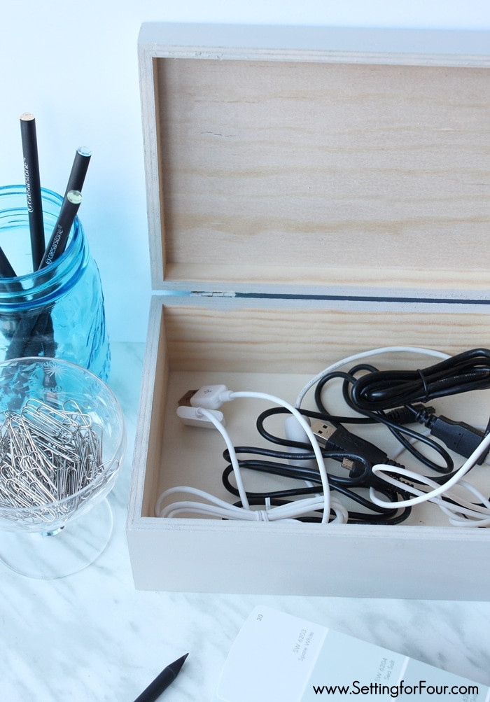 Best ideas about DIY Wire Organizer
. Save or Pin DIY Cable Storage Box Organizer Setting for Four Now.