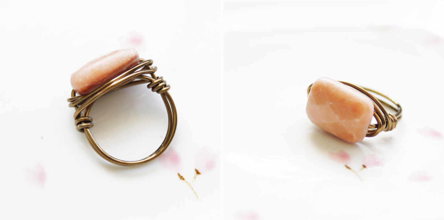 Best ideas about DIY Wire Ring
. Save or Pin Wrapped Peach Aventurine Ring DIY via OhEverythingHandmade Now.