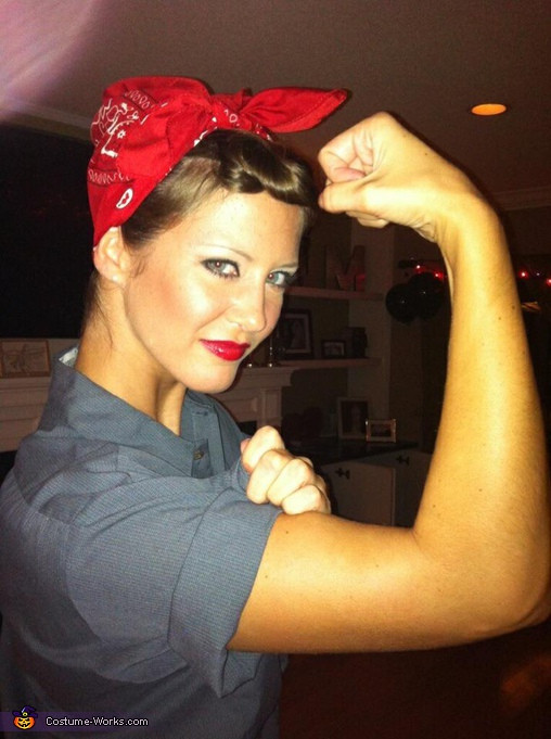 Best ideas about DIY Woman Halloween Costume Ideas
. Save or Pin Rosie the Riveter Halloween costume Now.