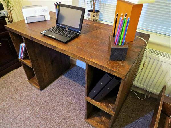 Best ideas about DIY Wood Computer Desk
. Save or Pin DIY Pallet puter Desk with Storage Now.