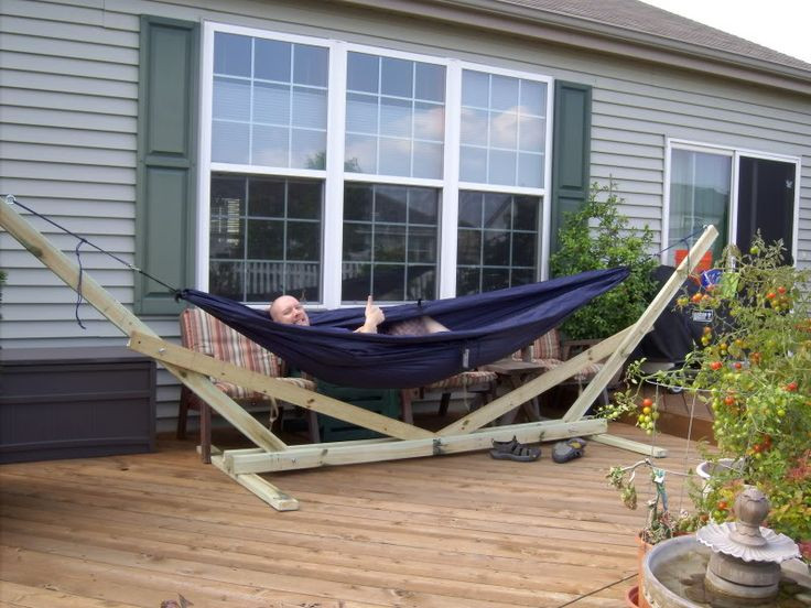 Best ideas about DIY Wood Hammock Stand
. Save or Pin Blue wooden outdoor eno hammock stand designs Now.