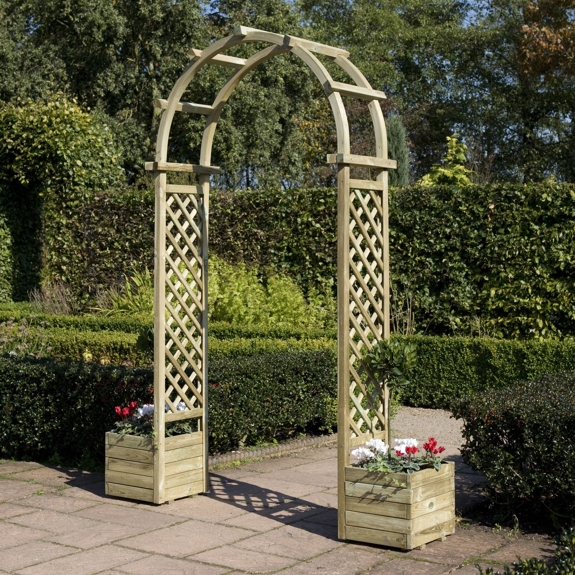 Best ideas about DIY Wooden Arch
. Save or Pin Rowlinson Softwood Round Top Arch with Planters Now.