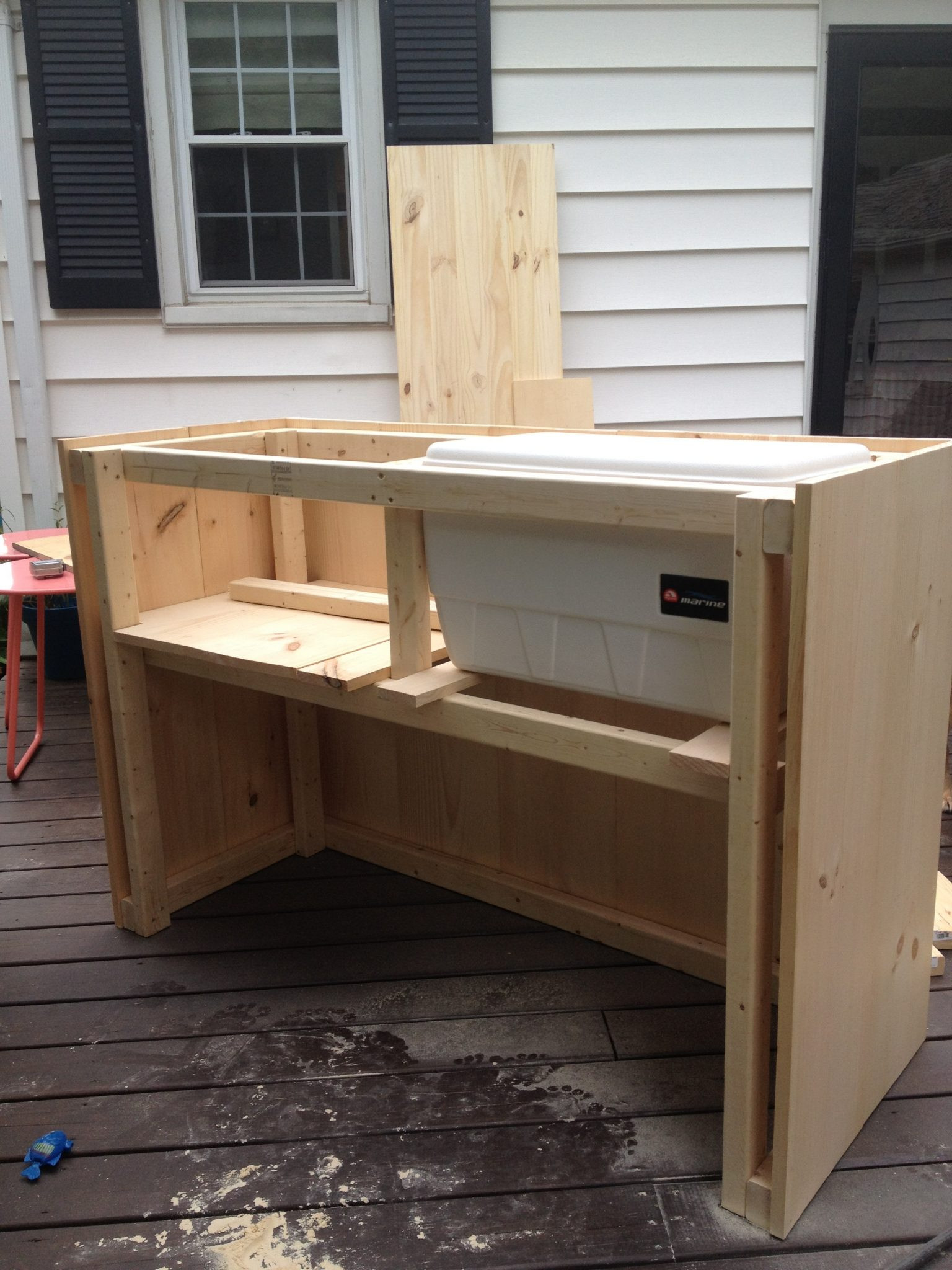 Best ideas about DIY Wooden Bar
. Save or Pin DIY Outdoor Bar with built in cooler Now.