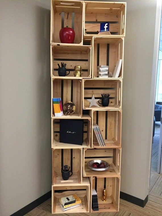 Best ideas about DIY Wooden Crate Bookshelf
. Save or Pin Items similar to 6PC wooden crate bookshelf unstained Now.