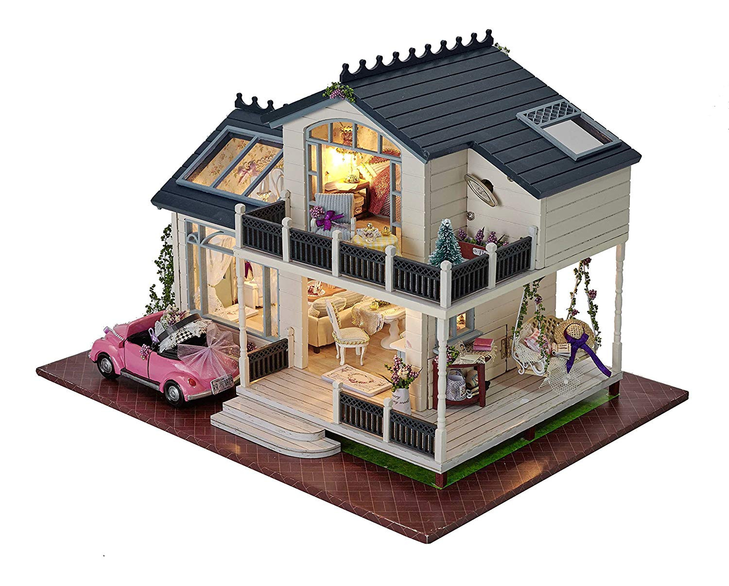 Best ideas about DIY Wooden Dollhouse
. Save or Pin DIY Wooden Dollhouse Miniature Kit Wood house Toy & LED Now.