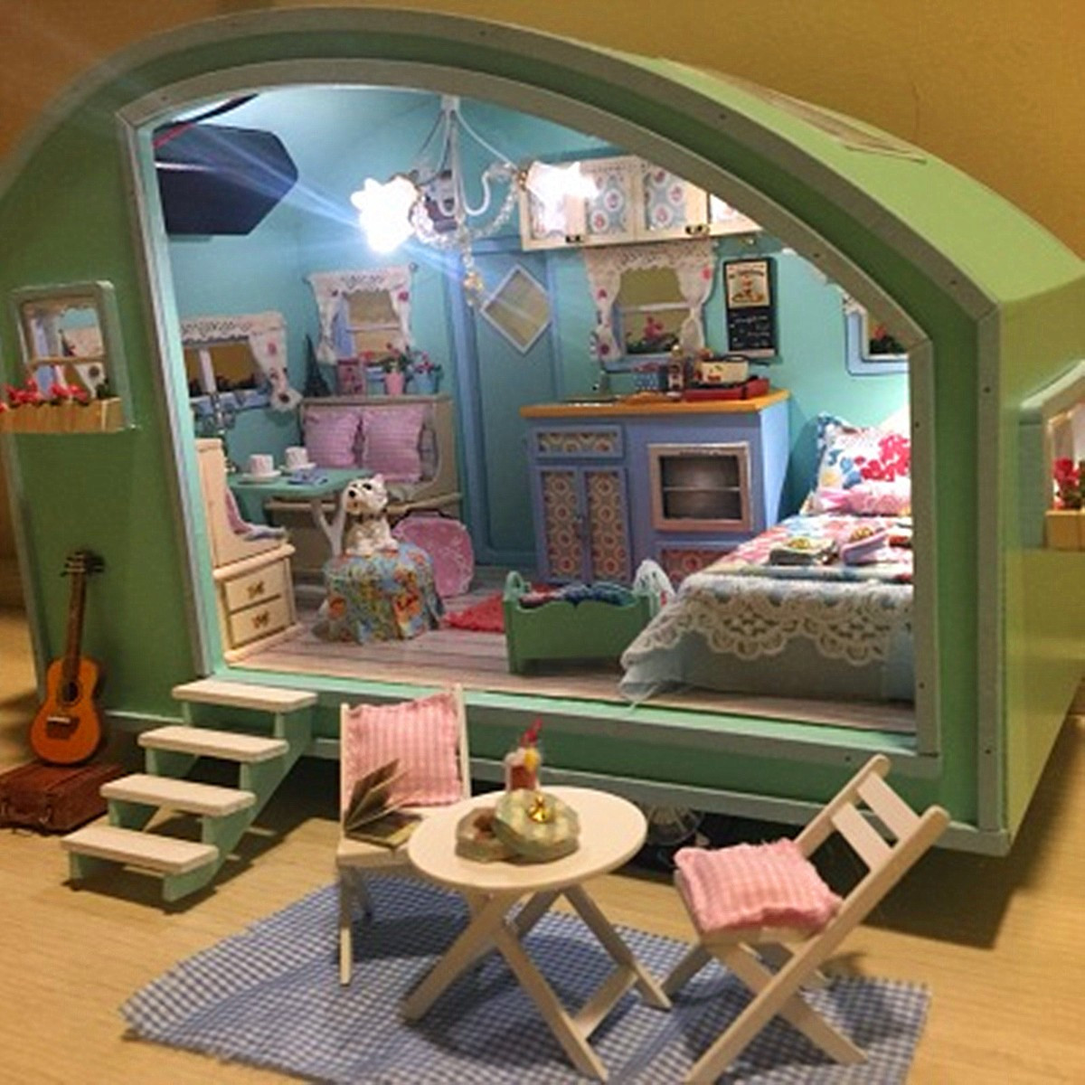 Best ideas about DIY Wooden Dollhouse
. Save or Pin DIY Wooden Dollhouse Miniature Kit Doll house LED Music Now.