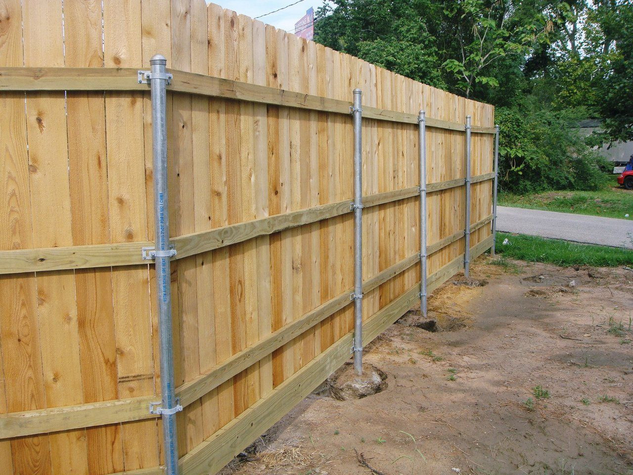 Best ideas about DIY Wooden Fence
. Save or Pin Wood Fence With Metal Post Building Construction DIY Now.