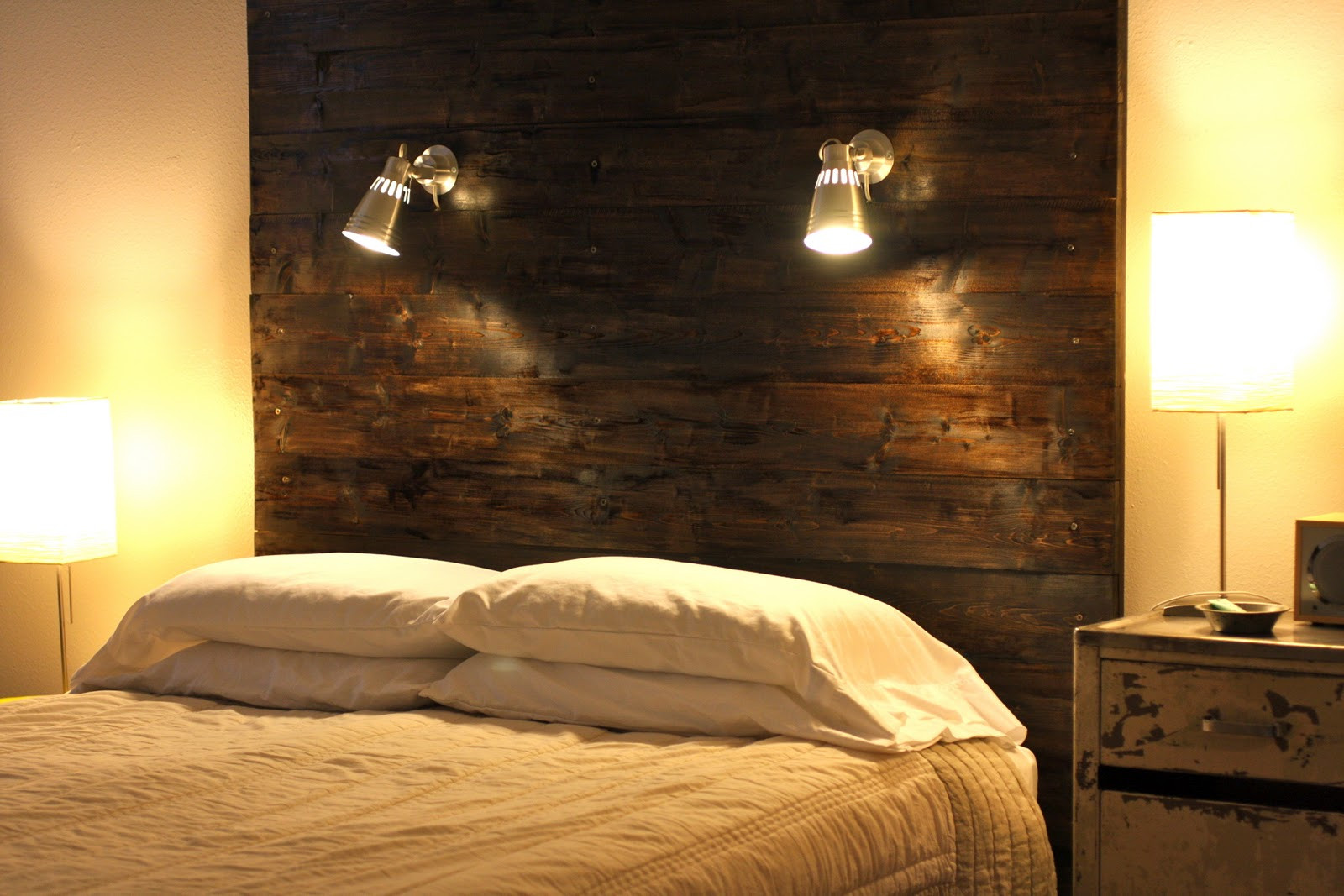 Best ideas about DIY Wooden Headboard With Lights
. Save or Pin the headboard CH and I built Now.