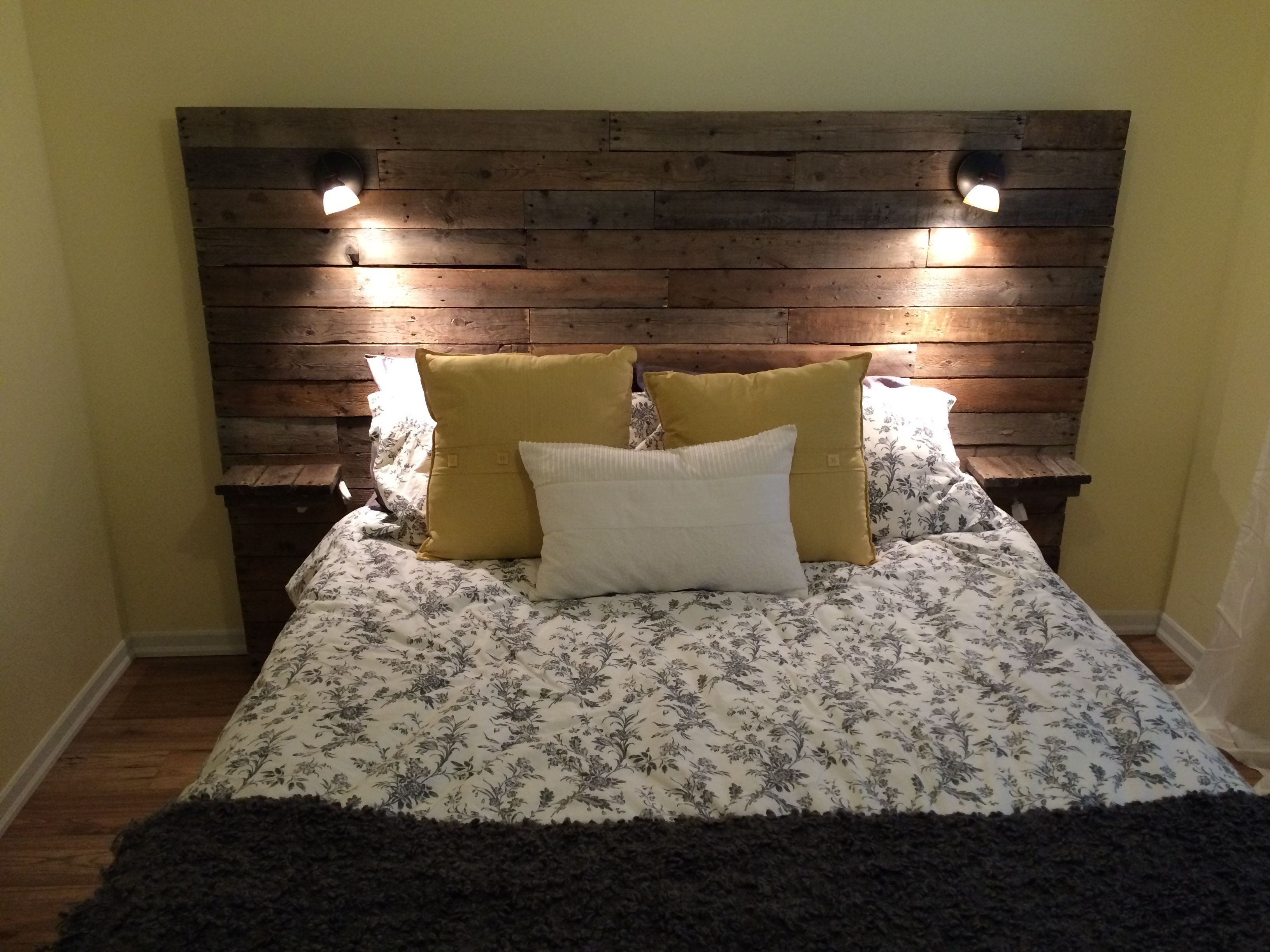Best ideas about DIY Wooden Headboard With Lights
. Save or Pin Pallet headboard with shelf lights and plugs for cell Now.