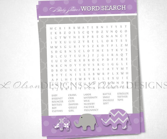 Best ideas about DIY Word Search
. Save or Pin Elephant Baby Shower Word Search Game Purple DIY Printable Now.