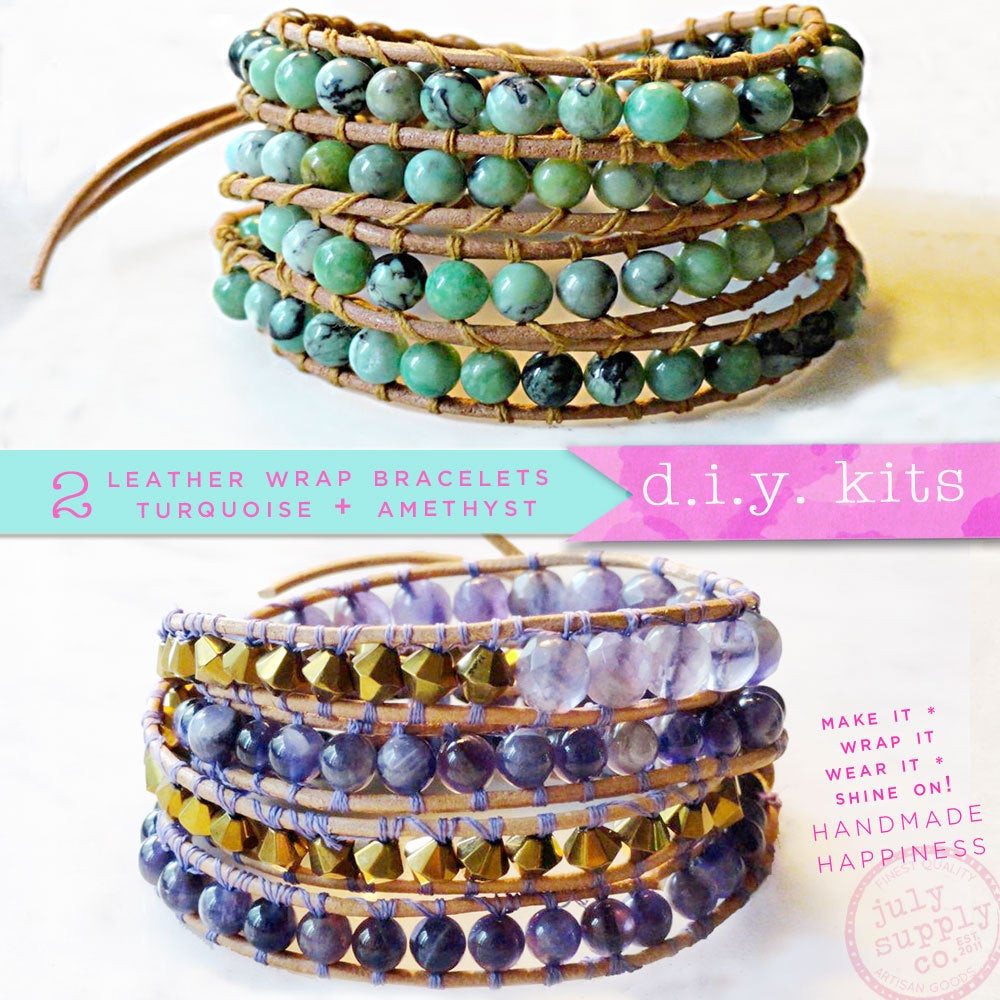 Best ideas about DIY Wrap Bracelet
. Save or Pin leather wrap bracelets 2 diy kits turquoise bead wrap Now.