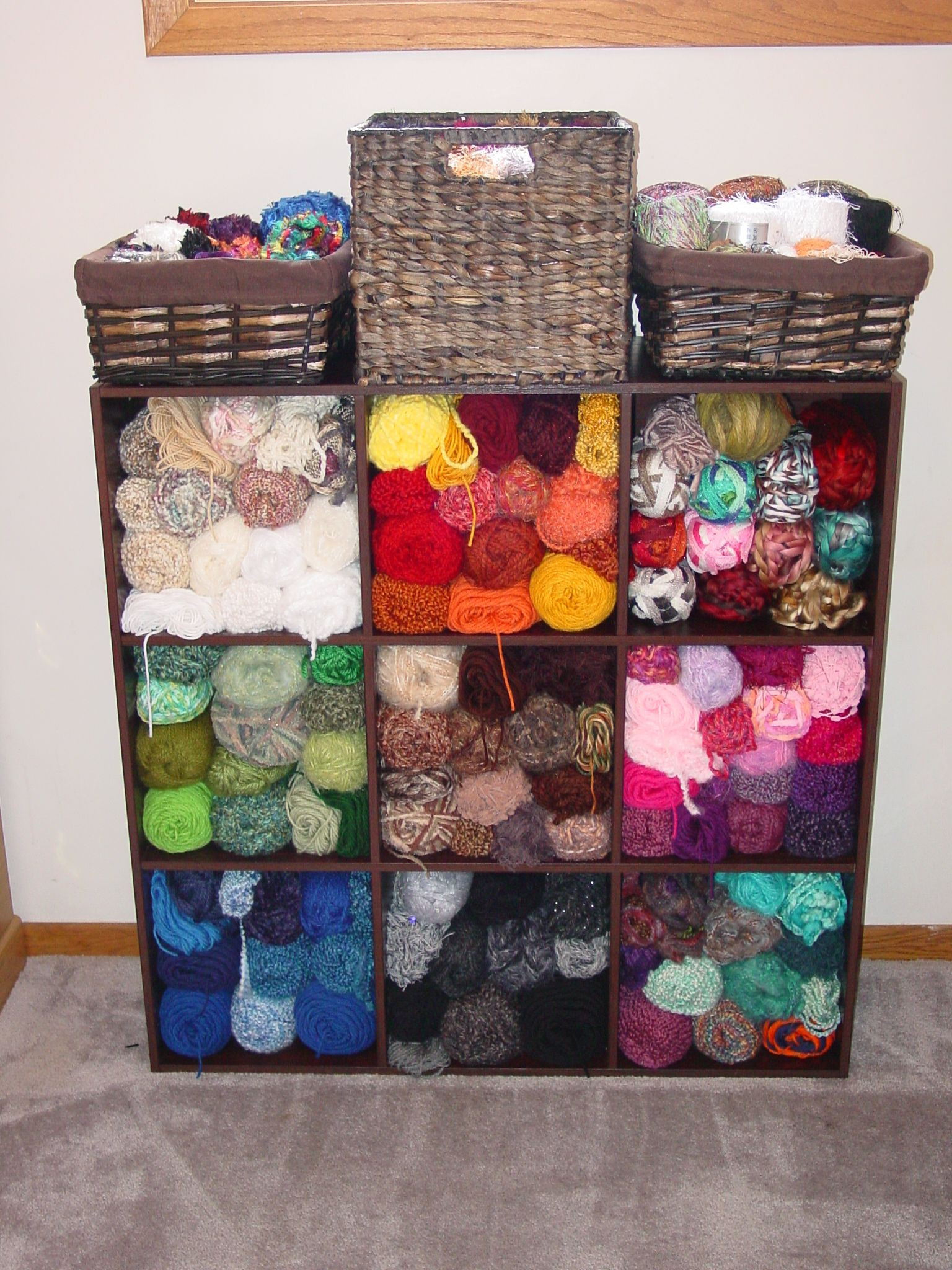 Best ideas about DIY Yarn Storage
. Save or Pin Very easy and affordable yarn storage idea Wooden storage Now.