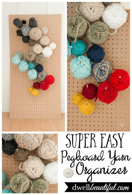 Best ideas about DIY Yarn Storage
. Save or Pin DIY Pegboard Yarn Organizer Dwell Beautiful Now.