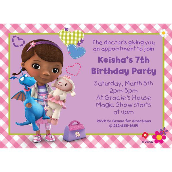 Best ideas about Doc Mcstuffin Birthday Invitations
. Save or Pin Doc McStuffins Personalized Invitation Birthday Custom Now.