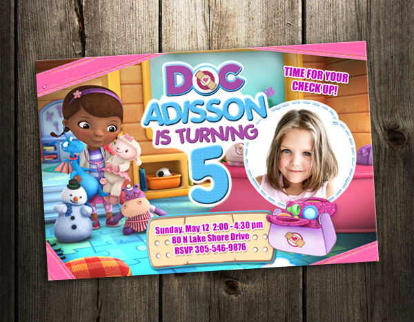 Best ideas about Doc Mcstuffin Birthday Invitations
. Save or Pin Doc McStuffins DISNEY BIRTHDAY PARTY INVITATION CARD Now.