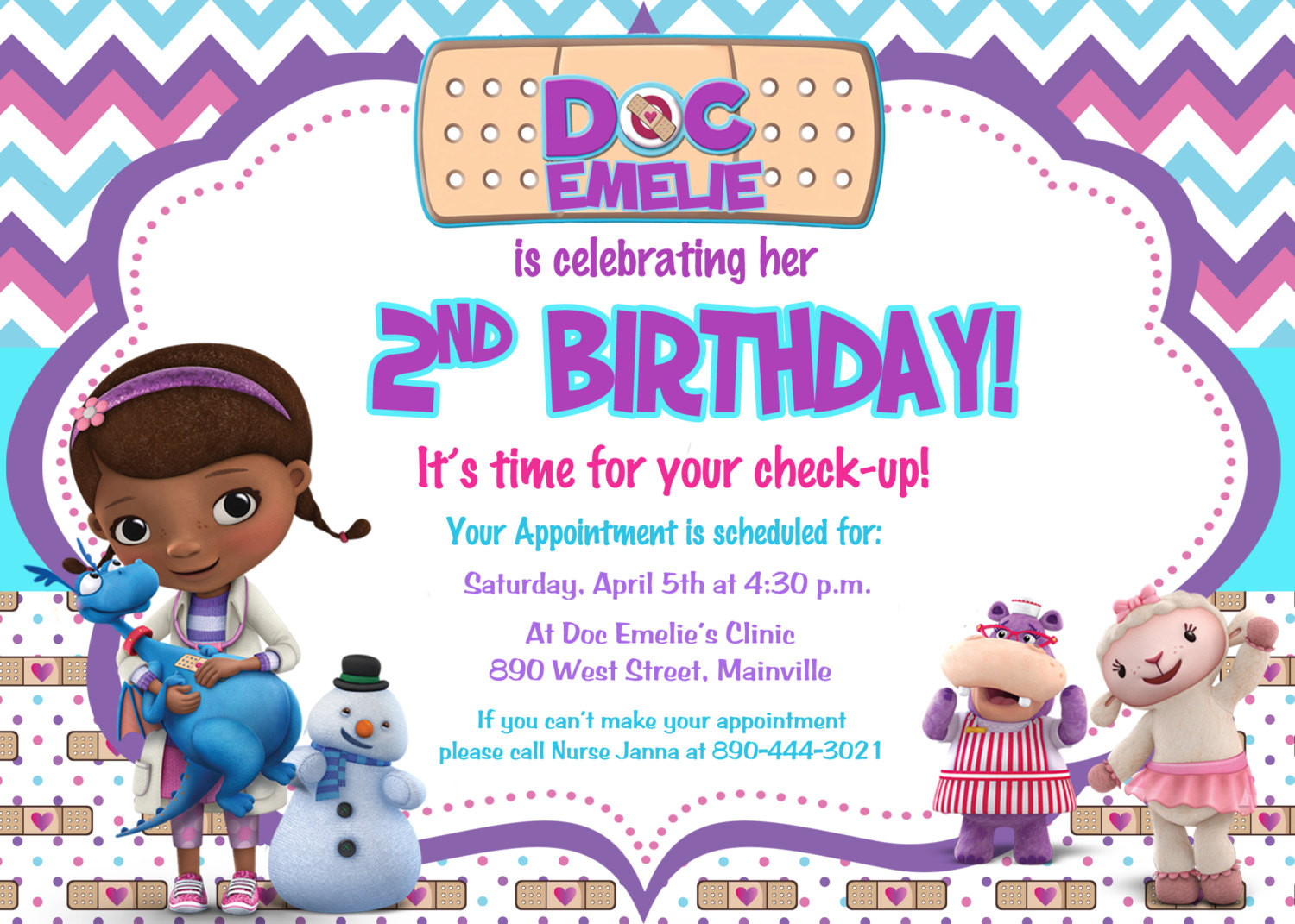 Best ideas about Doc Mcstuffin Birthday Invitations
. Save or Pin Doc McStuffins Birthday Party Invitation by PrettyPaper Now.